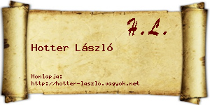 Hotter László névjegykártya